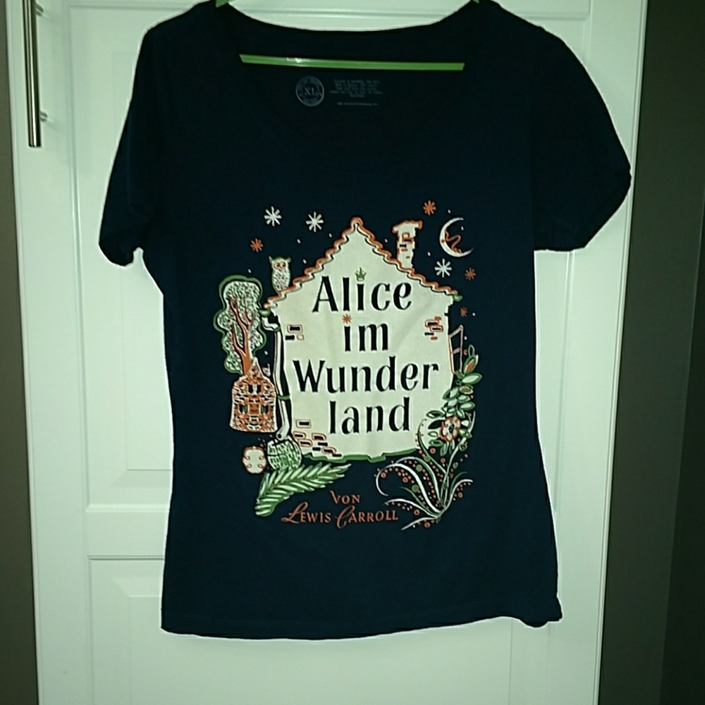 Navy Alice in Wonderland  shirt